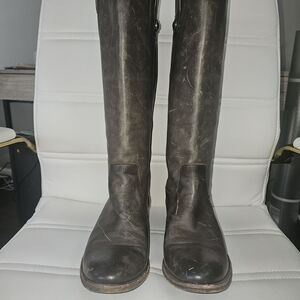 Dark Brown Leather Riding Boots